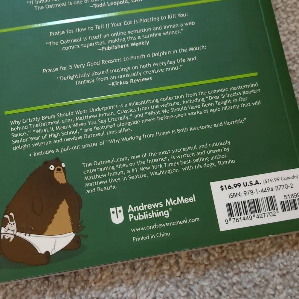 Why Grizzly Bears Should Wear Underpants Book by Matthew Inman from The Oatmeal - Picture 4 of 8